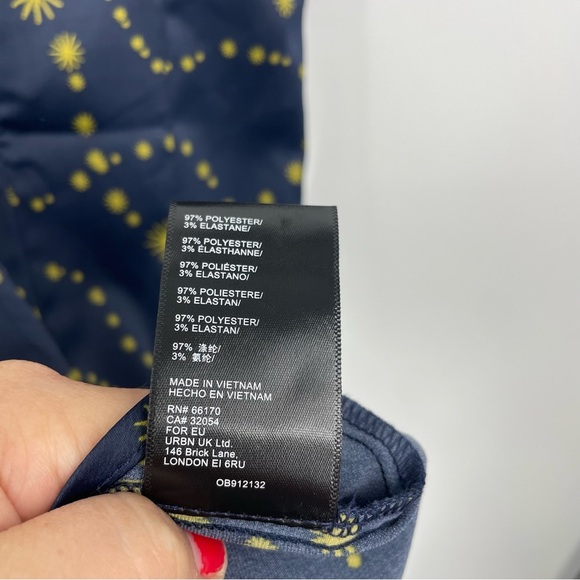 Urban Outfitters Mallory Stars Dress size Sz S blue yellow - Picture 5 of 7